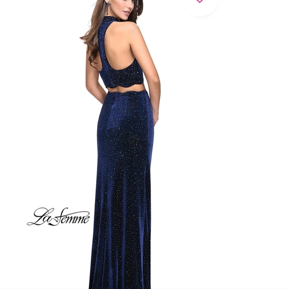 La femme gorgeous velvet & sparkle 2pc set - Picture 3 of 7